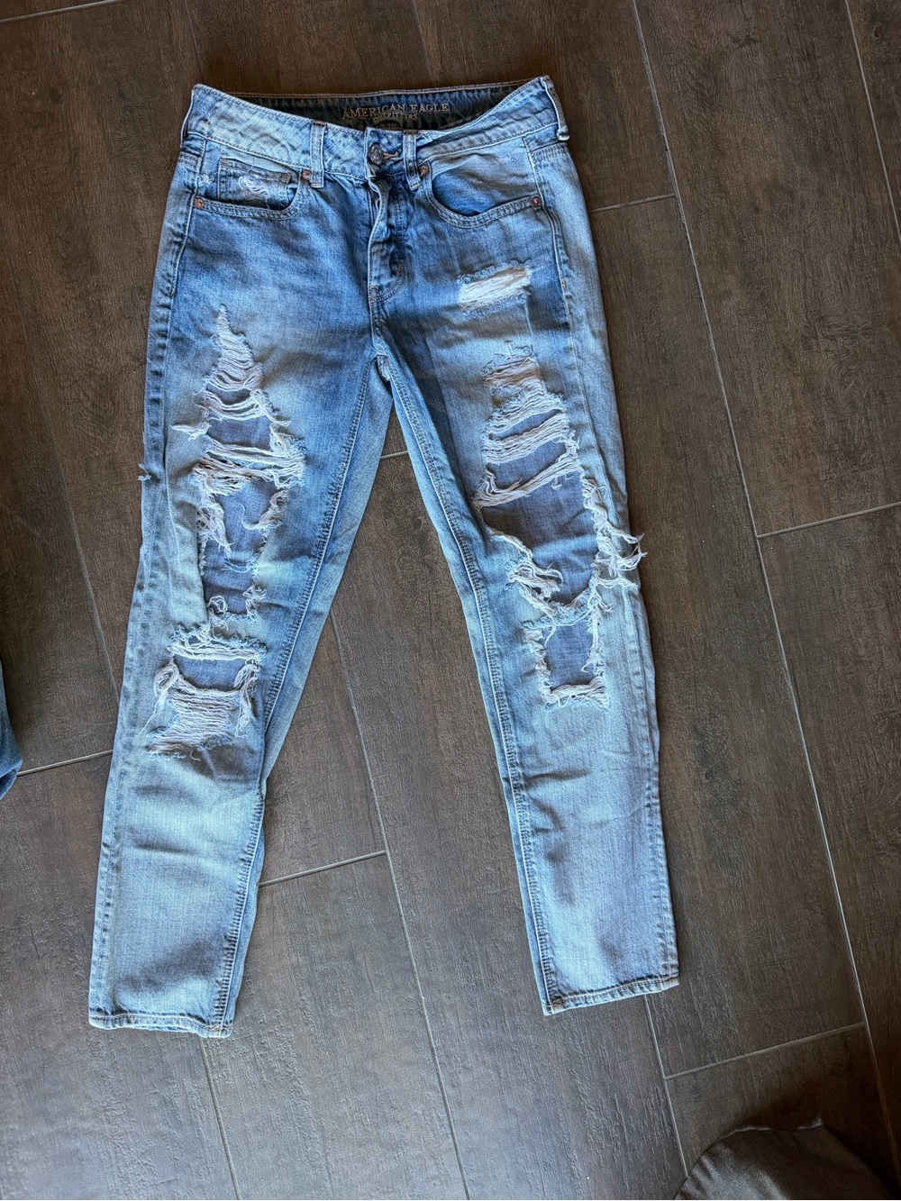American Eagle Outfitters Light Blue Ripped Skinny Jeans - Womens -2 regular